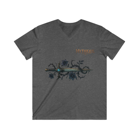 Mythique Sword & Roses V-Neck Tee - Stylish Short Sleeve Shirt