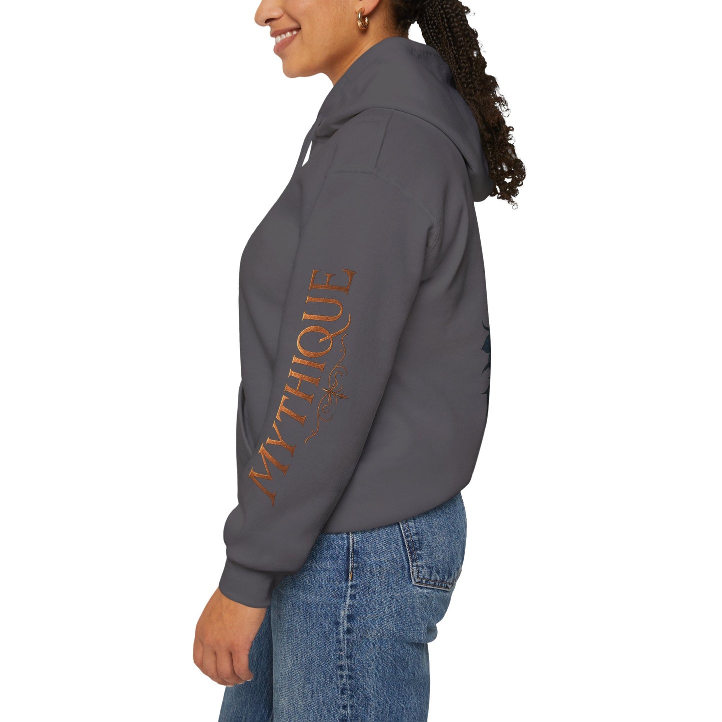 Gothic Sword & Black Rose Unisex Hoodie – Dark Floral Design for Fantasy Enthusiasts