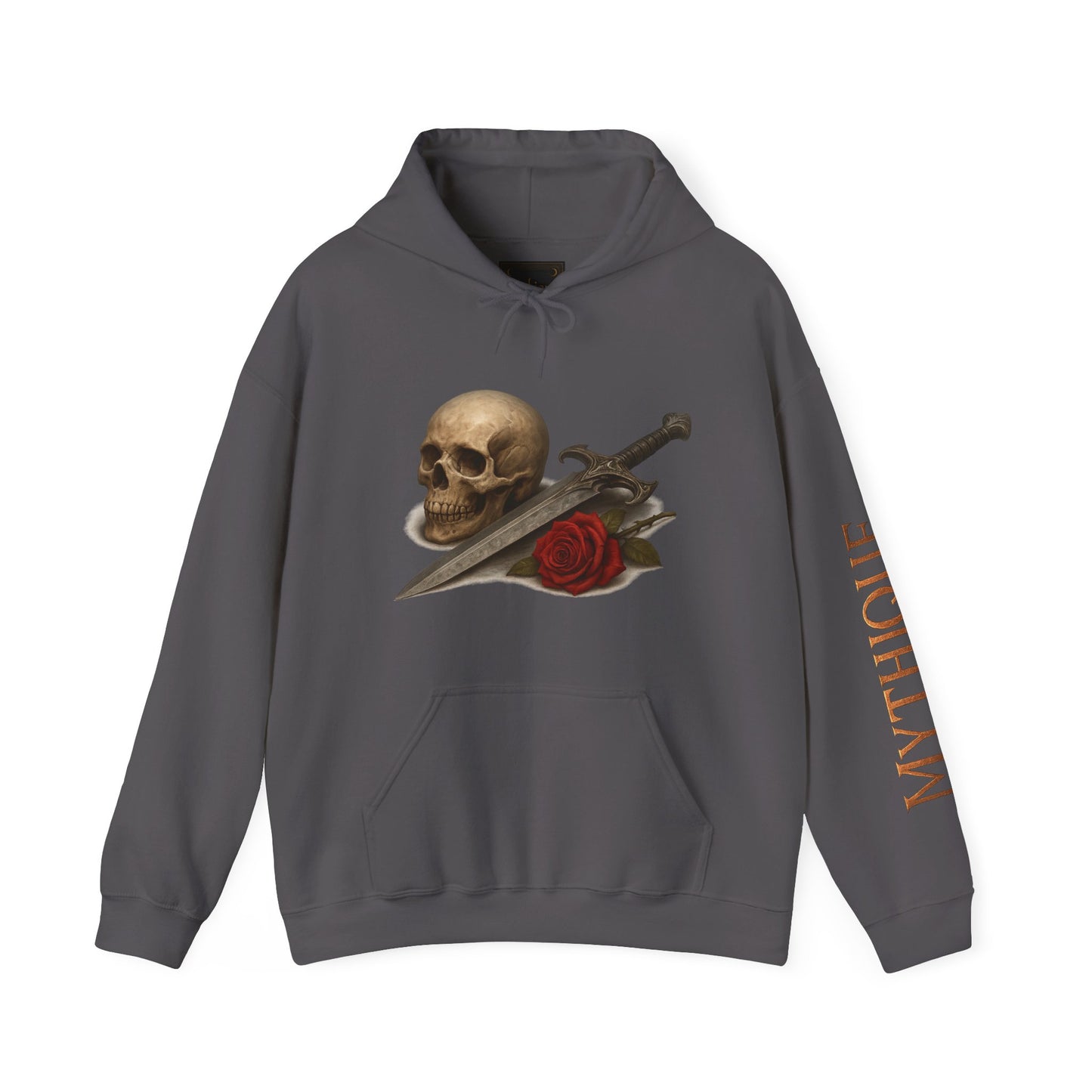 Skull, Dagger & Rose Hoodie — Gothic Tattoo-Inspired Sweatshirt