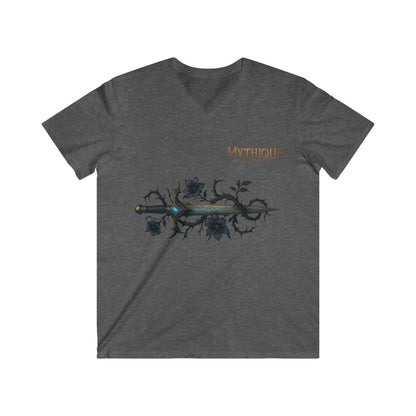 Mythique Sword & Roses V-Neck Tee - Stylish Short Sleeve Shirt