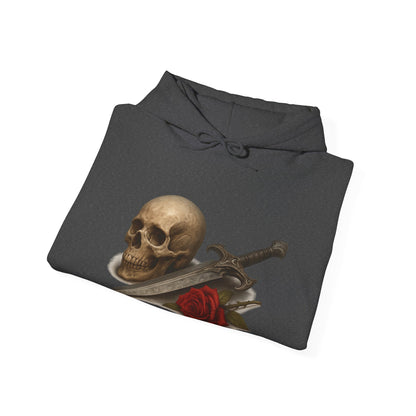 Skull, Dagger & Rose Hoodie — Gothic Tattoo-Inspired Sweatshirt
