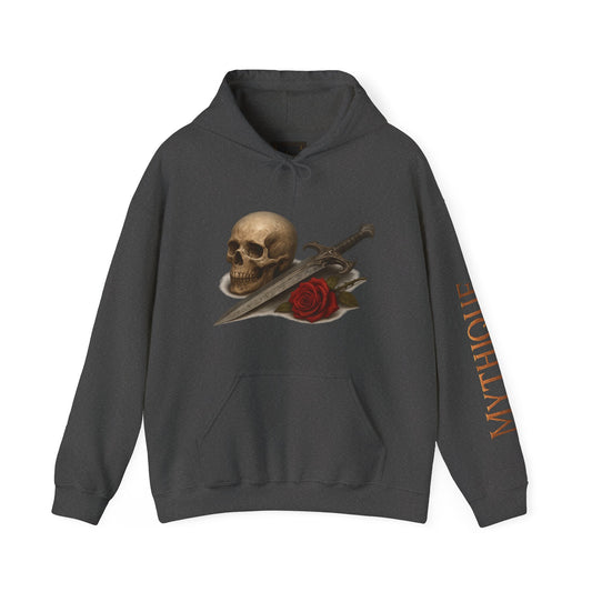 Skull, Dagger & Rose Hoodie — Gothic Tattoo-Inspired Sweatshirt