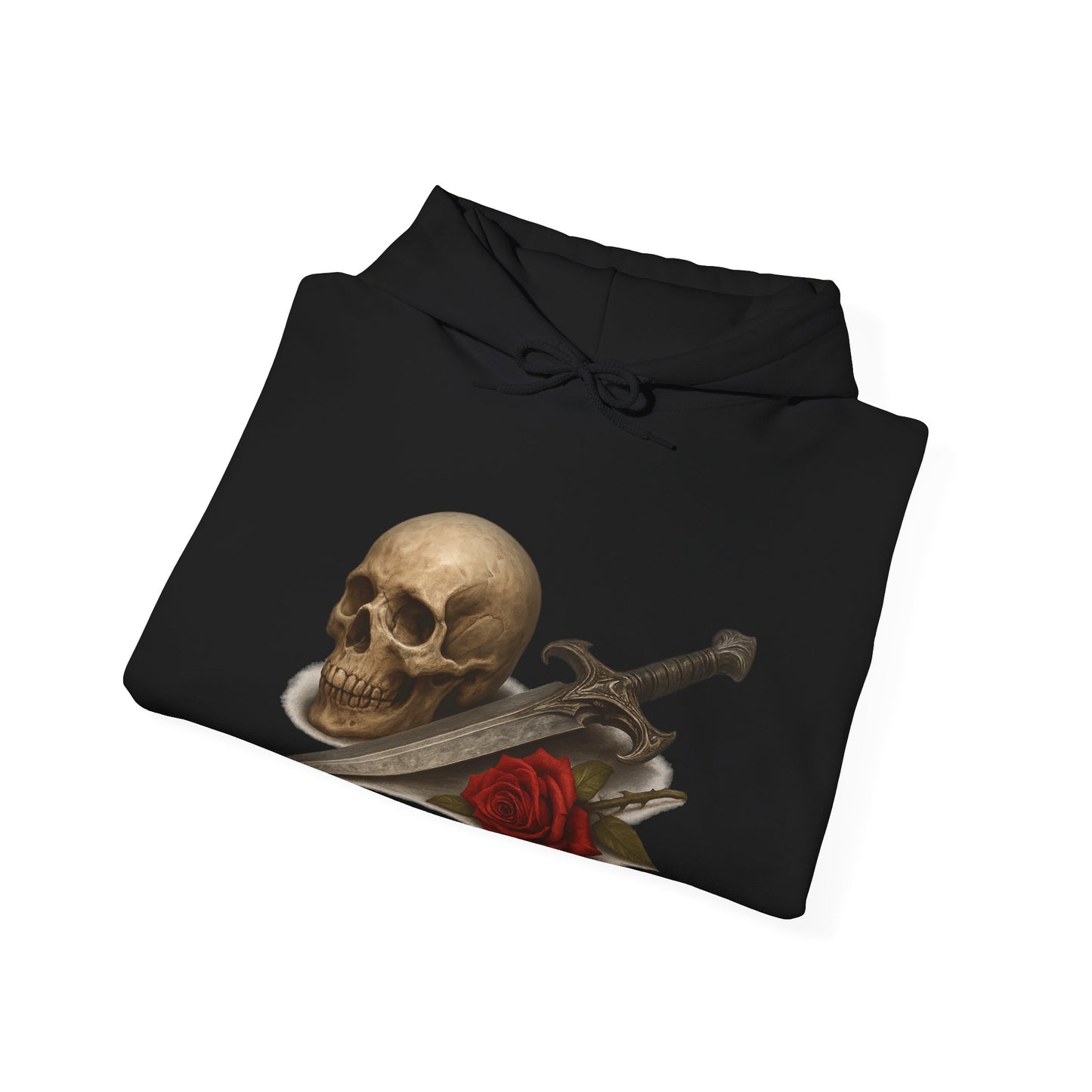 Skull, Dagger & Rose Hoodie — Gothic Tattoo-Inspired Sweatshirt
