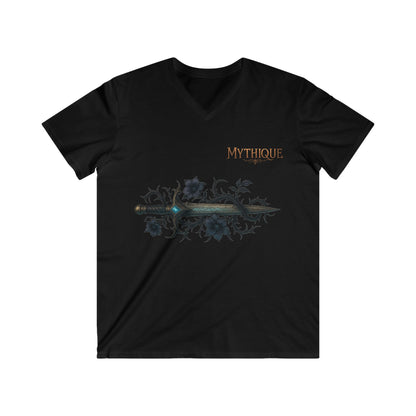 Mythique Sword & Roses V-Neck Tee - Stylish Short Sleeve Shirt