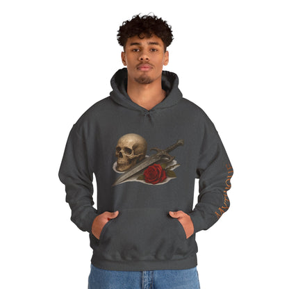 Skull, Dagger & Rose Hoodie — Gothic Tattoo-Inspired Sweatshirt